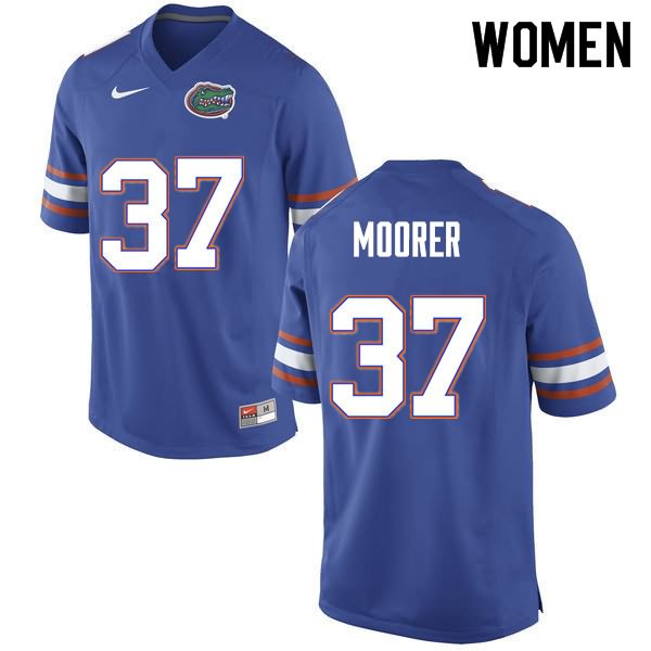 NCAA Florida Gators Patrick Moorer Women's #37 Nike Blue Stitched Authentic College Football Jersey RIH0364IQ